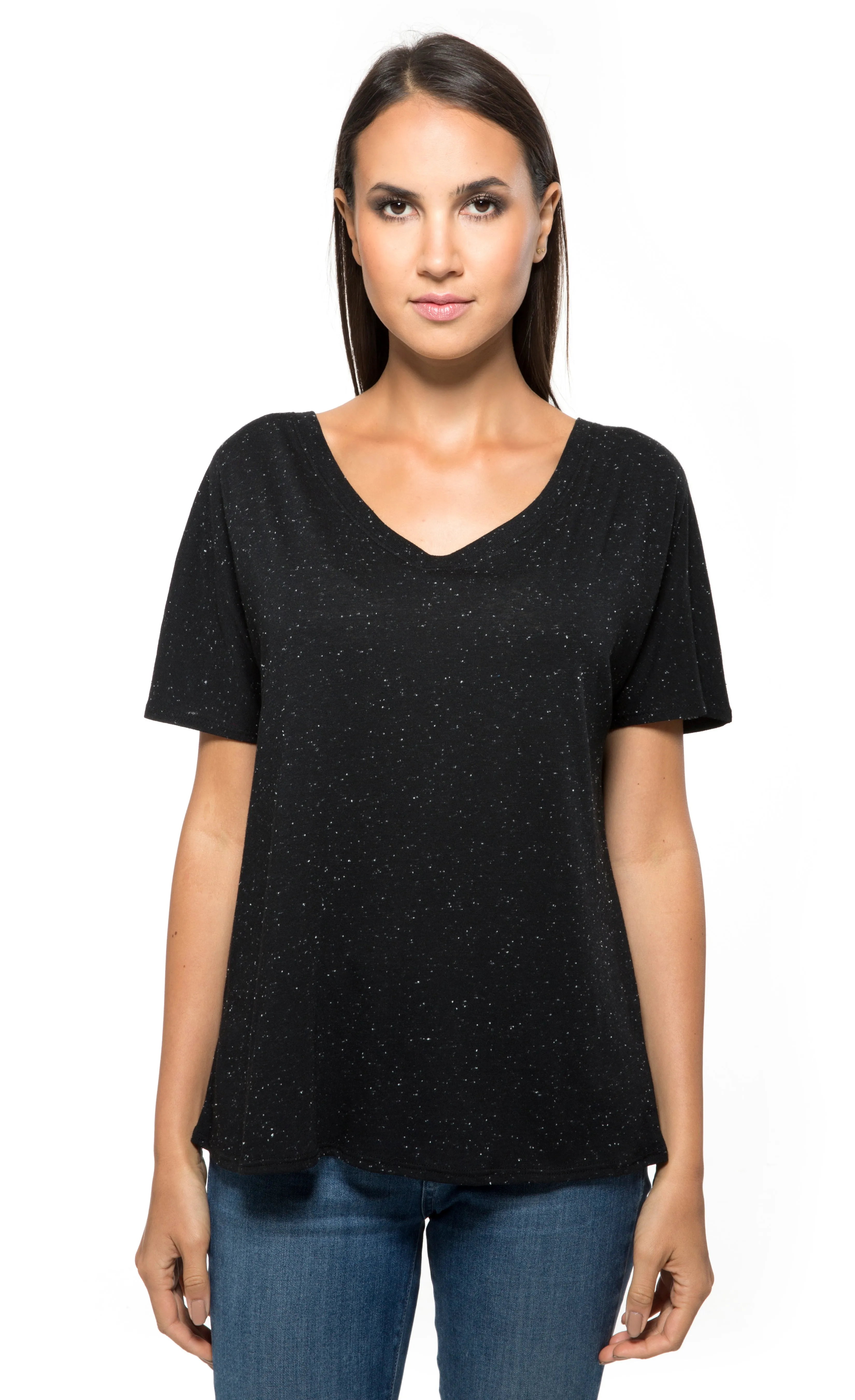 203LV • Womens Triblend Fleck Short-Sleeve V-Neck Tee