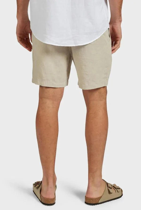 Academy Brand Men's Riviera Linen Shorts - Oatmeal