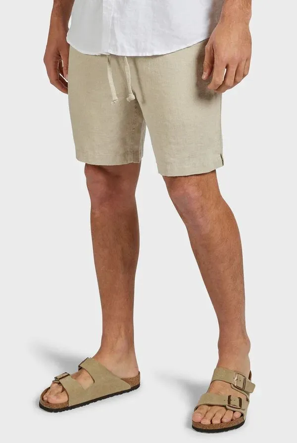 Academy Brand Men's Riviera Linen Shorts - Oatmeal