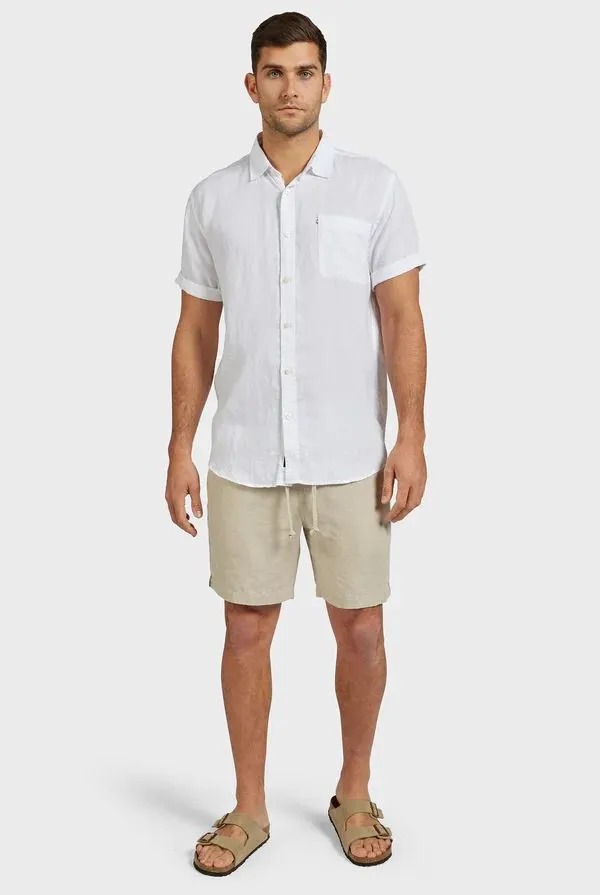 Academy Brand Men's Riviera Linen Shorts - Oatmeal