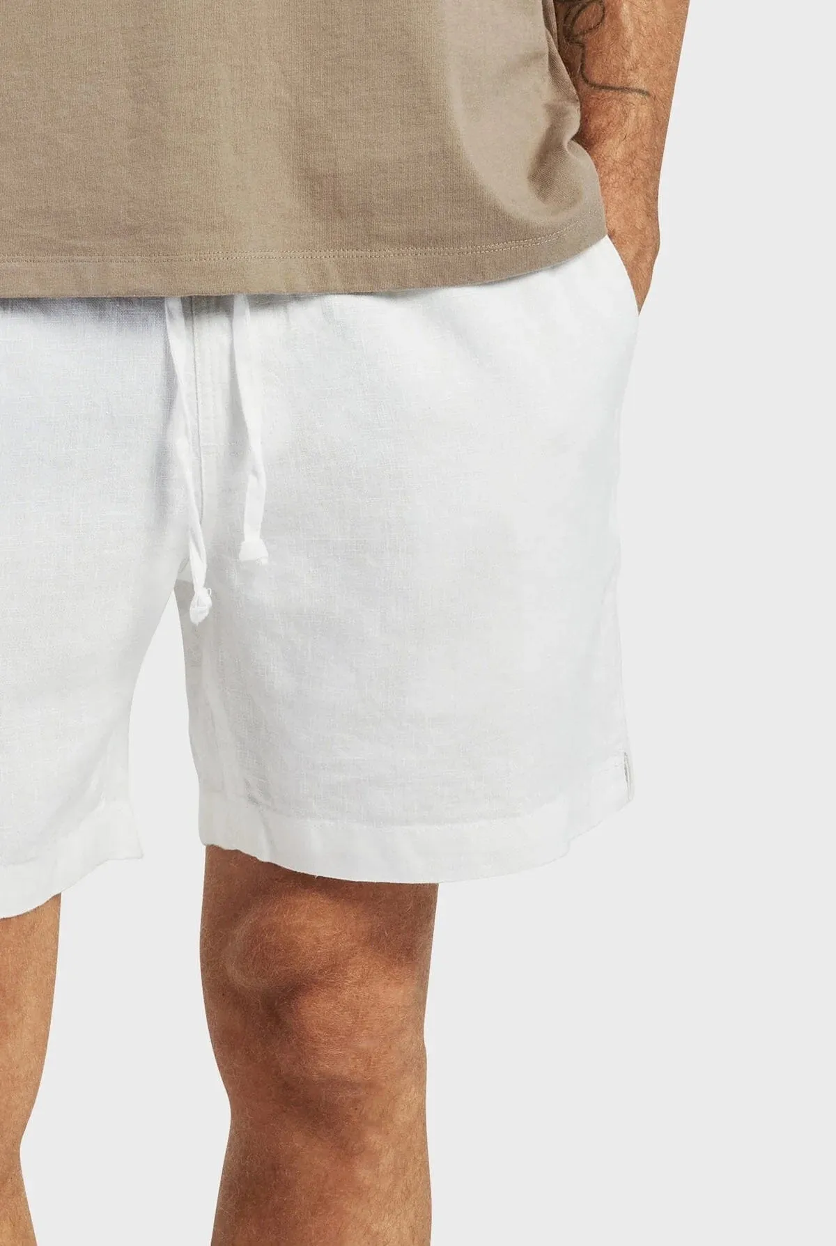 Academy Brand Men's Riviera Linen Shorts - White