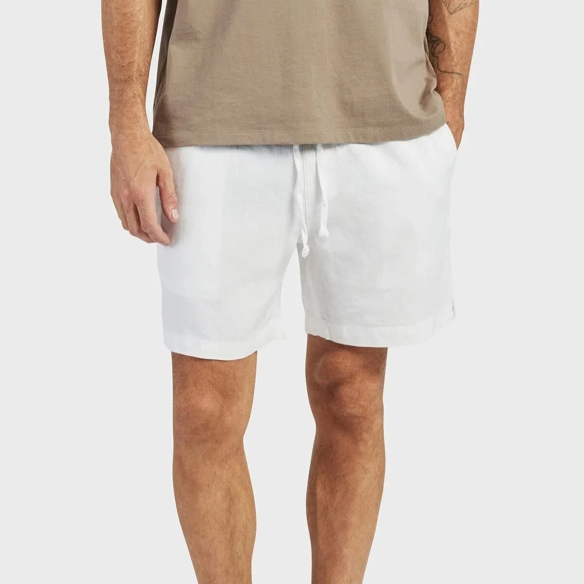 Academy Brand Men's Riviera Linen Shorts - White