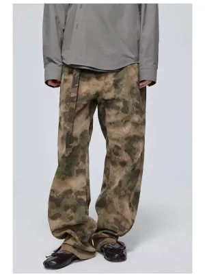 Double belt casual pants