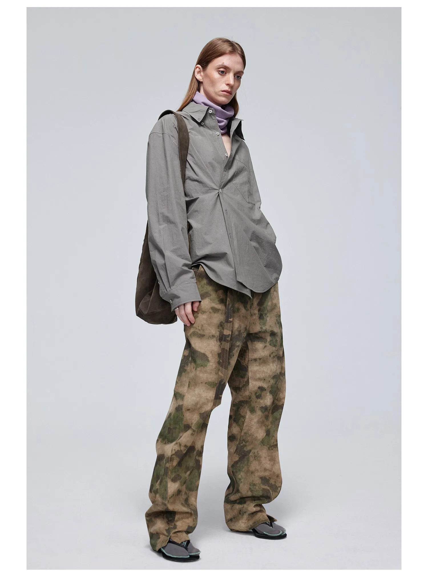 Double belt casual pants