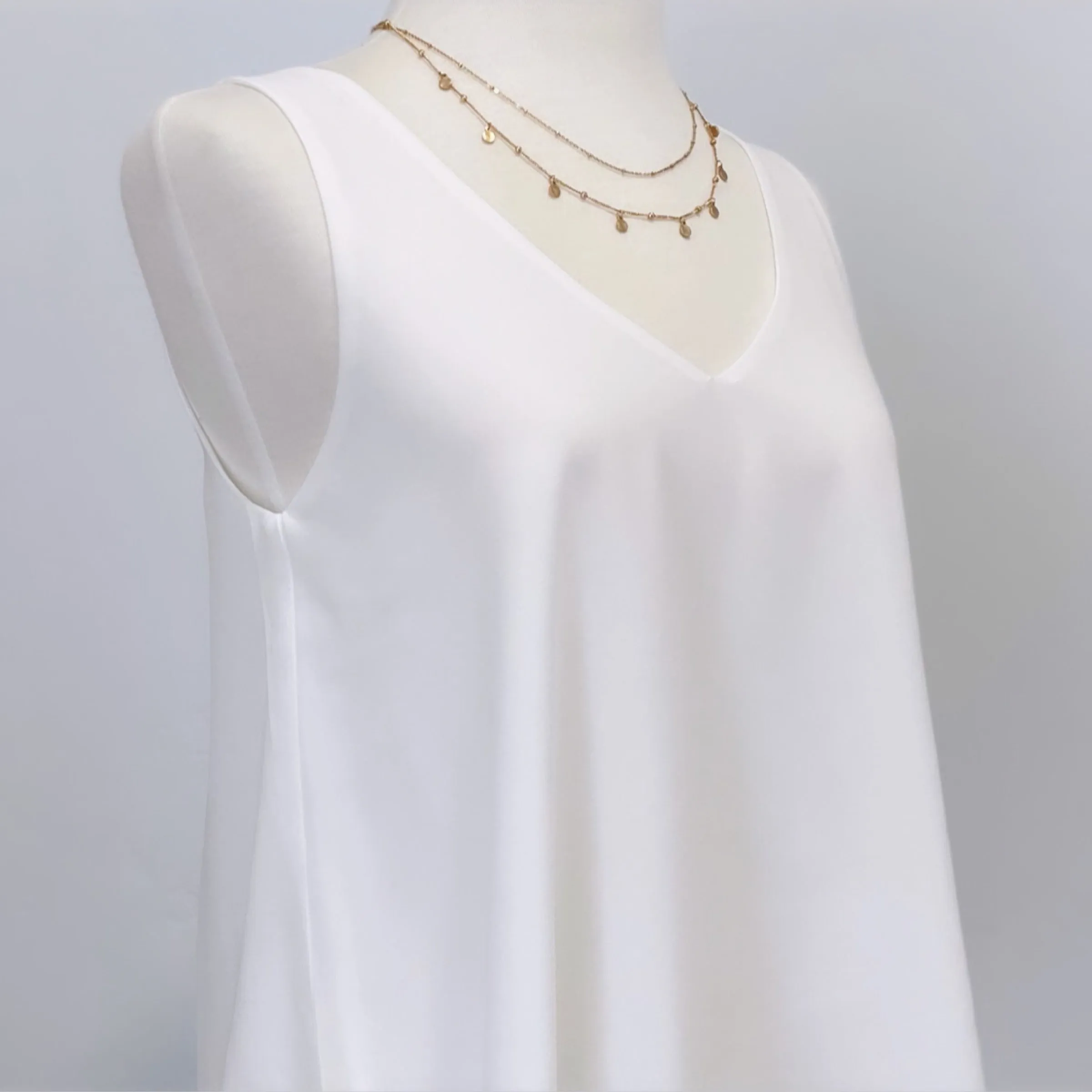 Eva Double Layered Chiffon Top White