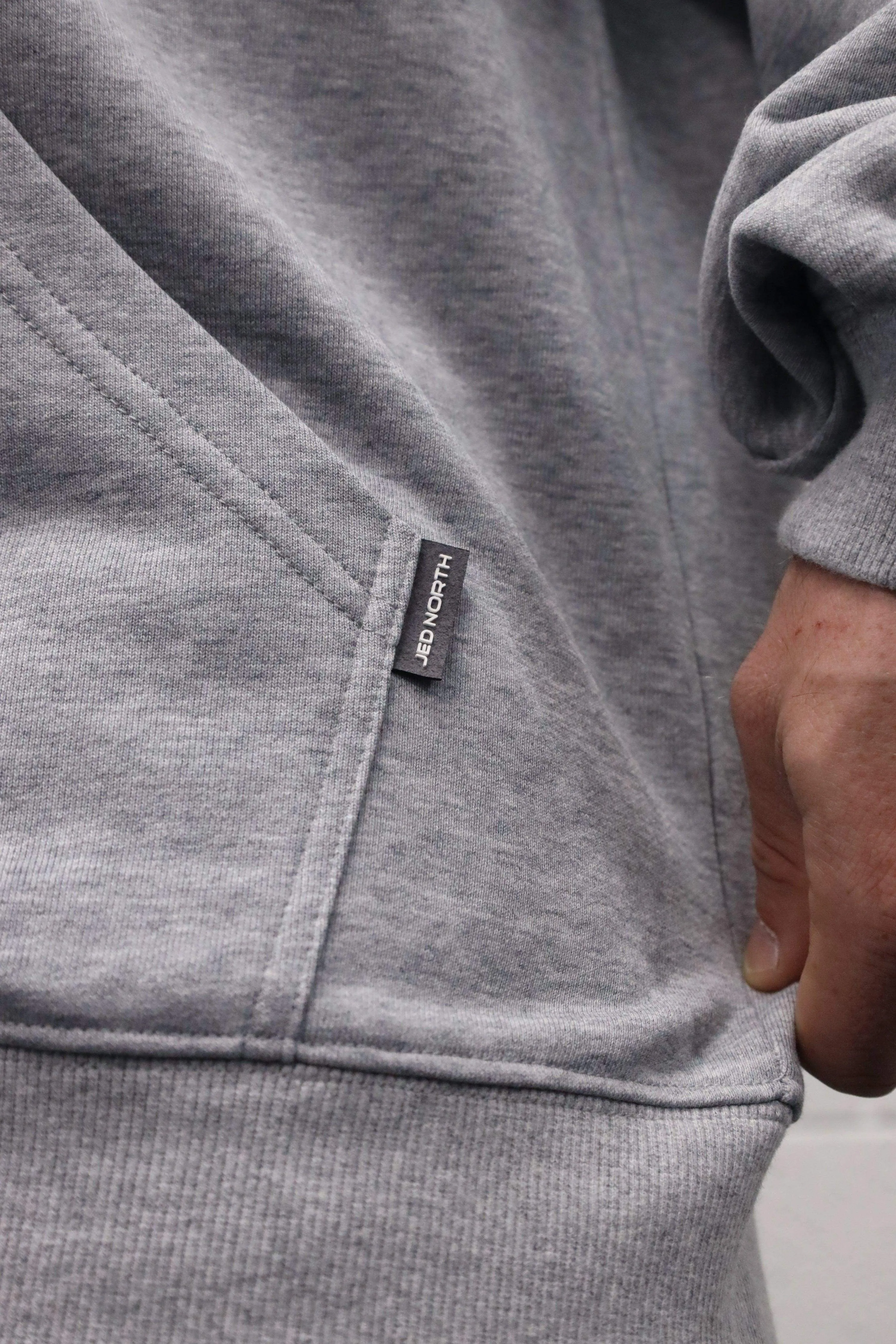 French Terry Classic Zip-Up Hoodie - Light Gray