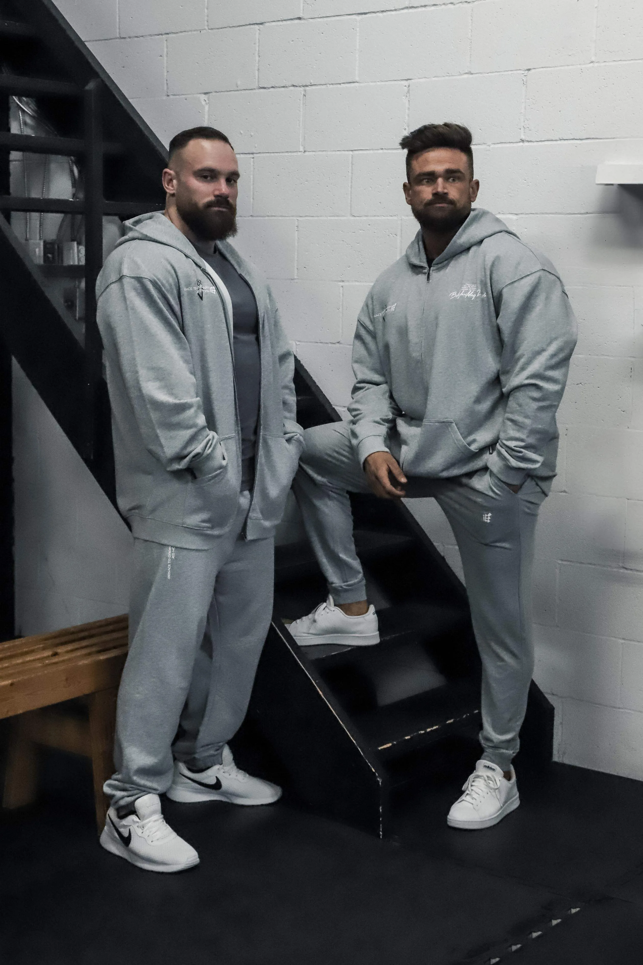 French Terry Classic Zip-Up Hoodie - Light Gray