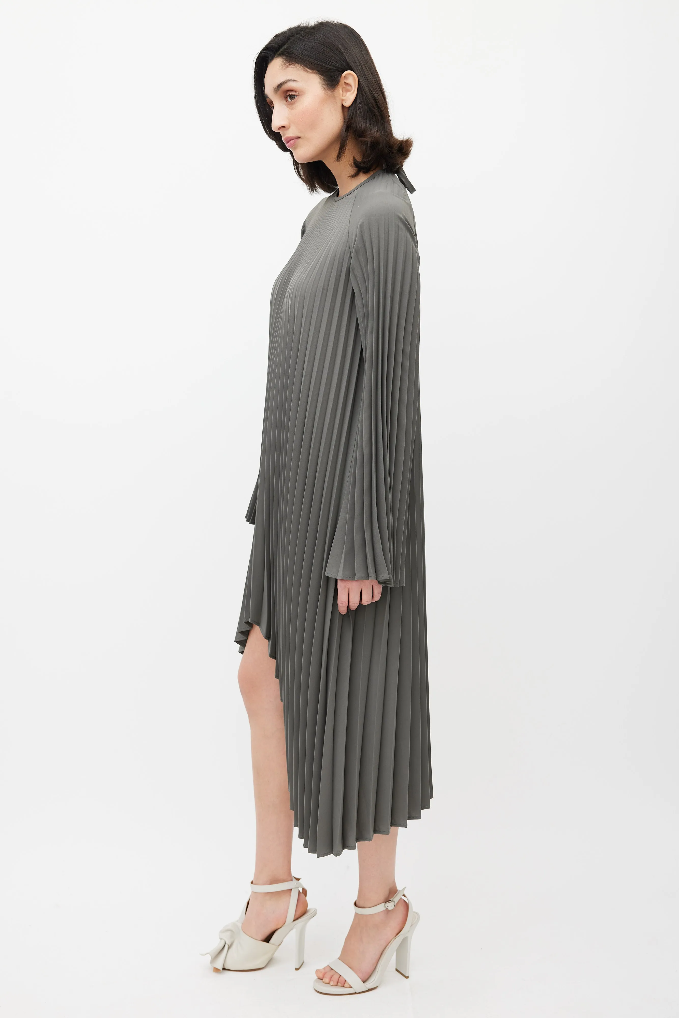 Grey Filla Pleated Dress