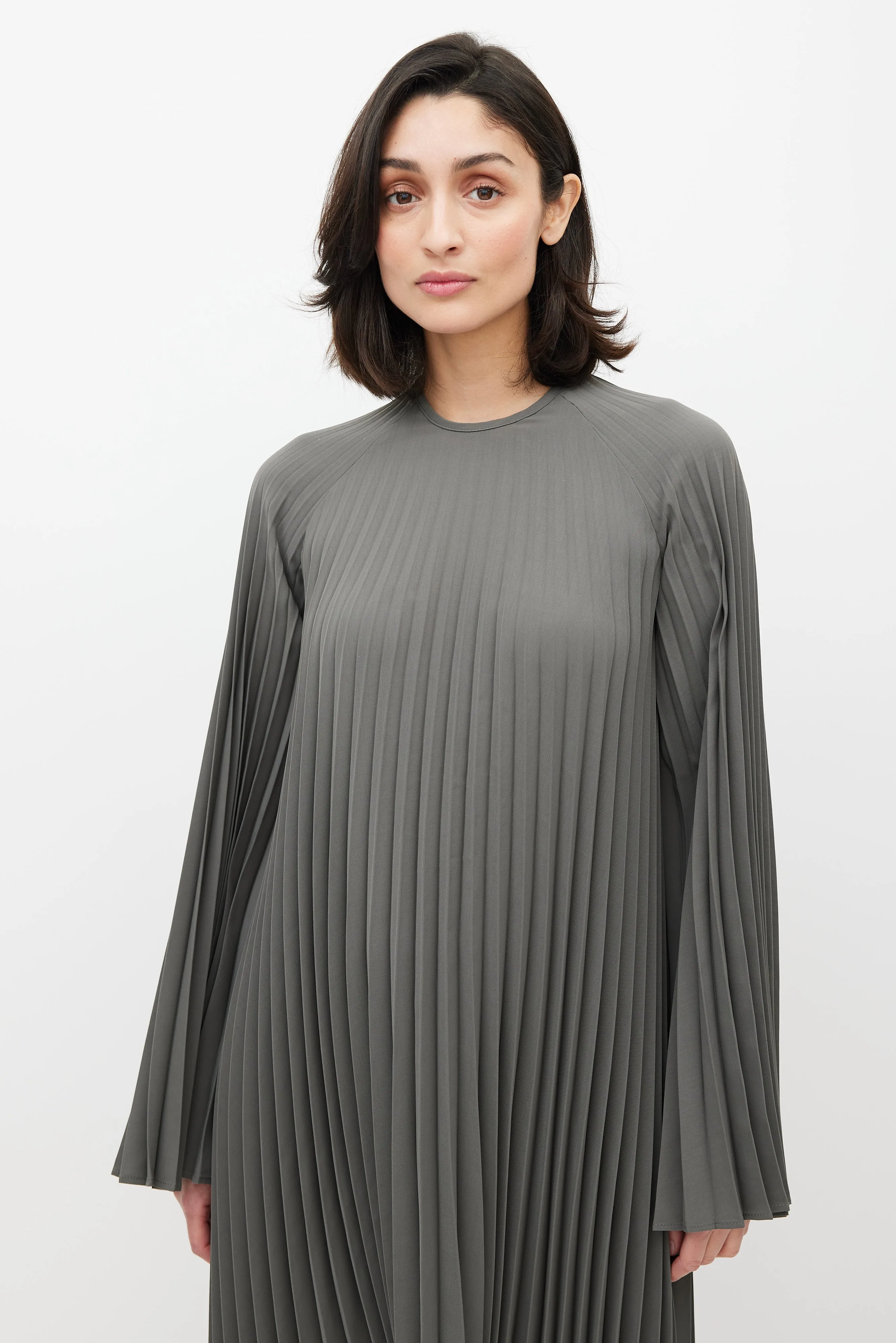 Grey Filla Pleated Dress