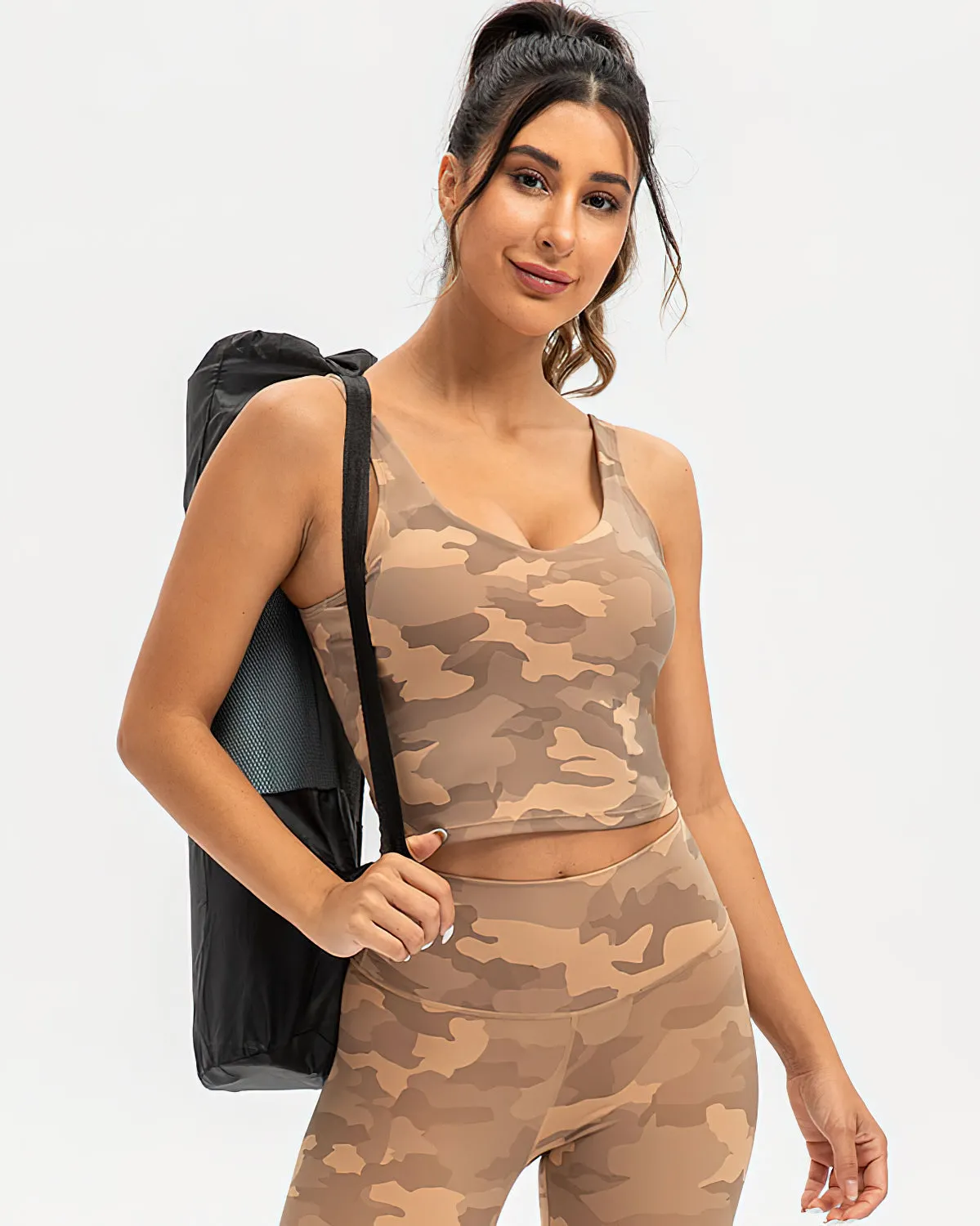 Harper Camo Sports Bra - Teak