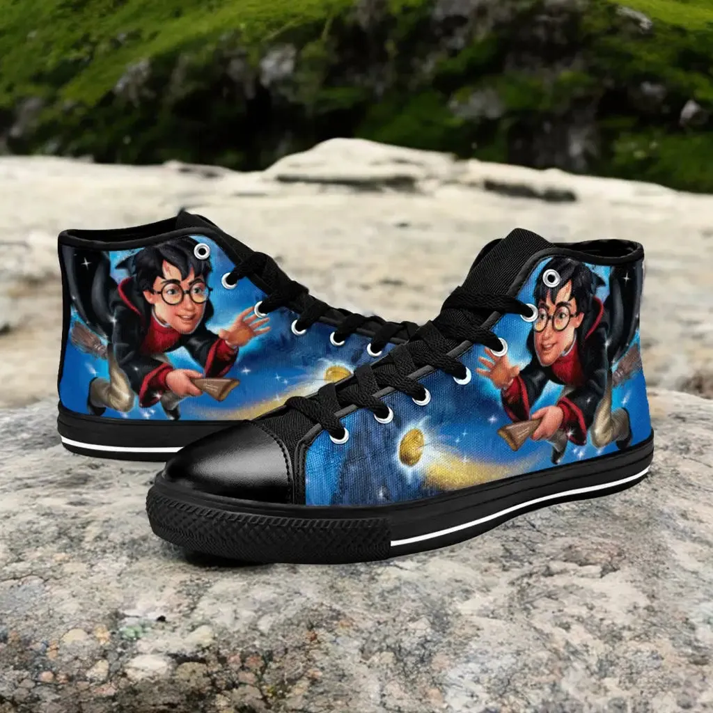 Harry Potter Golden Snitch Shoes High Top Sneakers for Kids and Adults