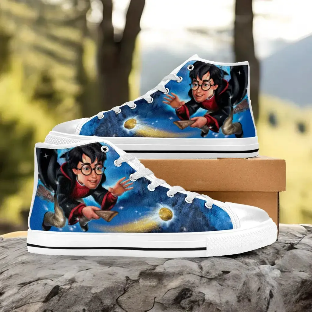 Harry Potter Golden Snitch Shoes High Top Sneakers for Kids and Adults