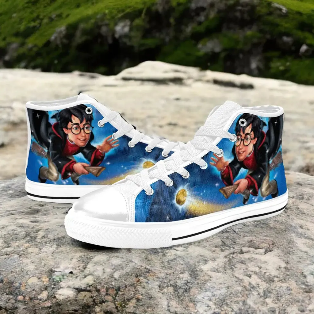 Harry Potter Golden Snitch Shoes High Top Sneakers for Kids and Adults