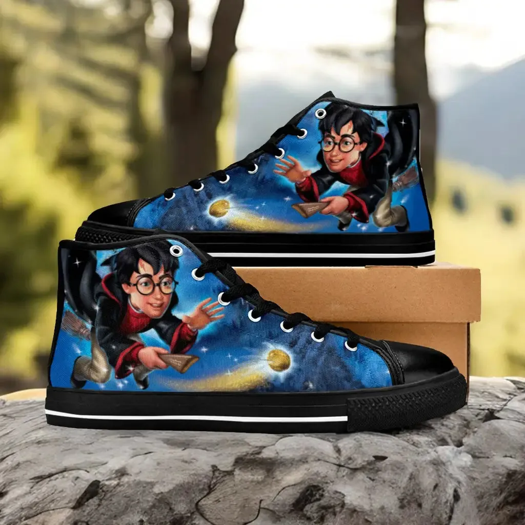 Harry Potter Golden Snitch Shoes High Top Sneakers for Kids and Adults