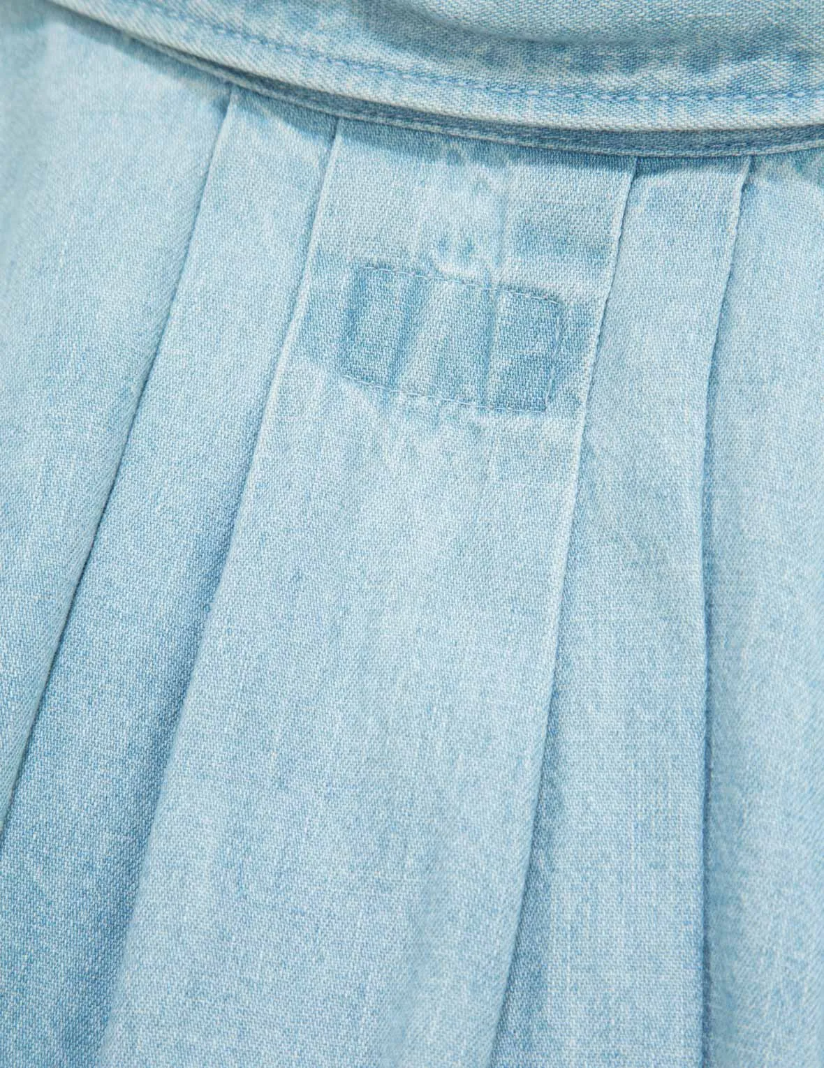 Logo Print Loose-fit Denim Blouse