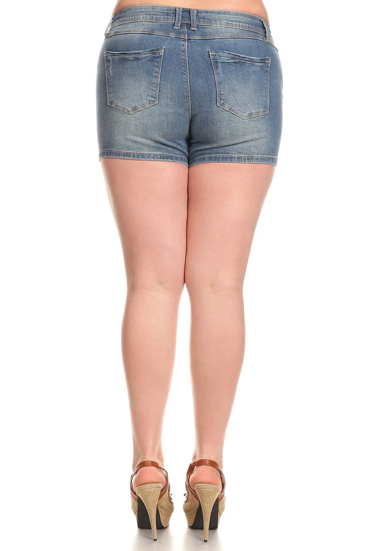 Medium Wash Denim Shorts PLUS