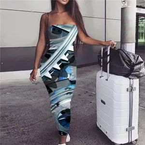 Metal Dress Women Engine Sundress Gear sleeveless Technology 3d Print