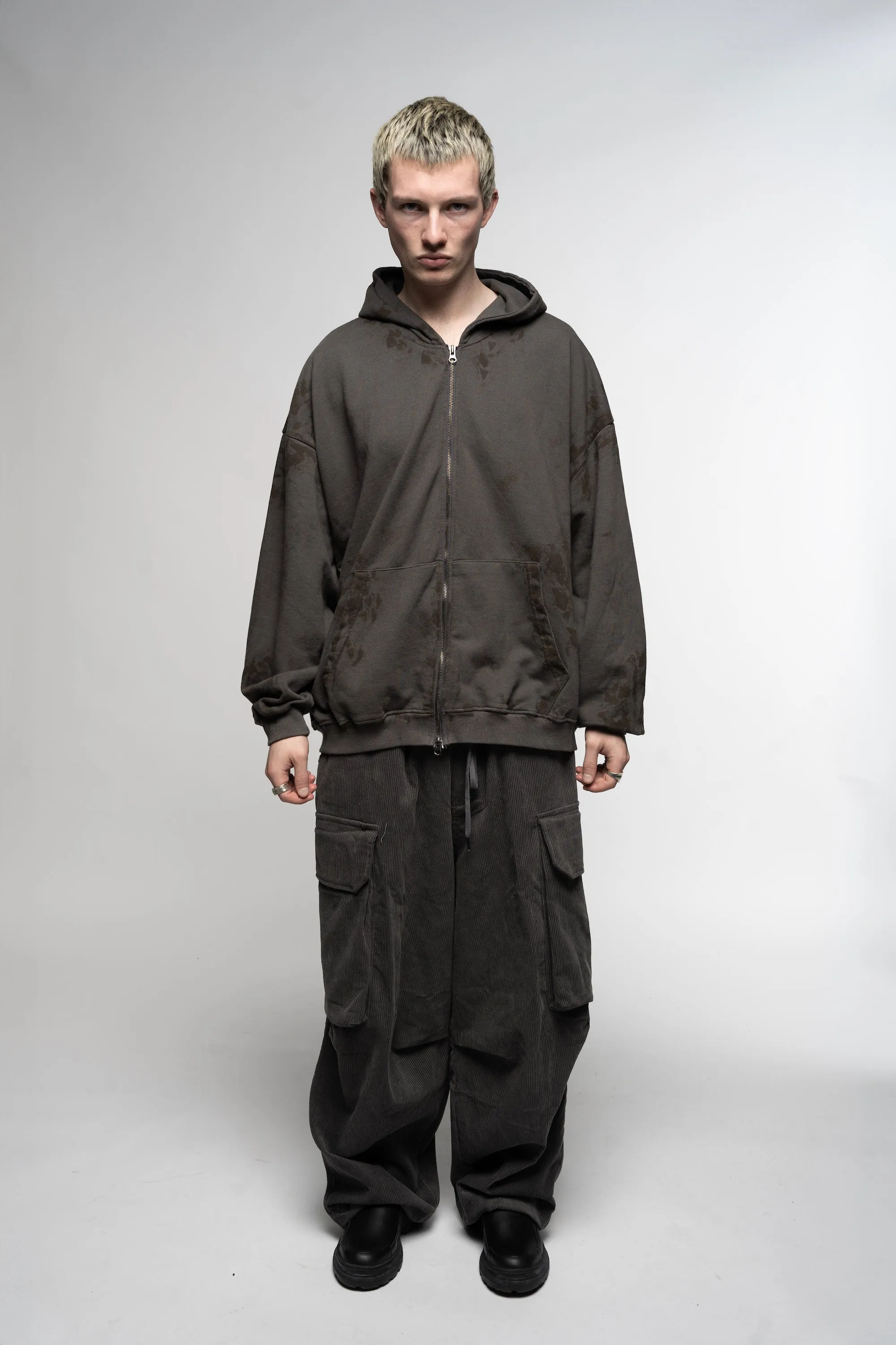 Oversized Zip Up Hoodie Grey