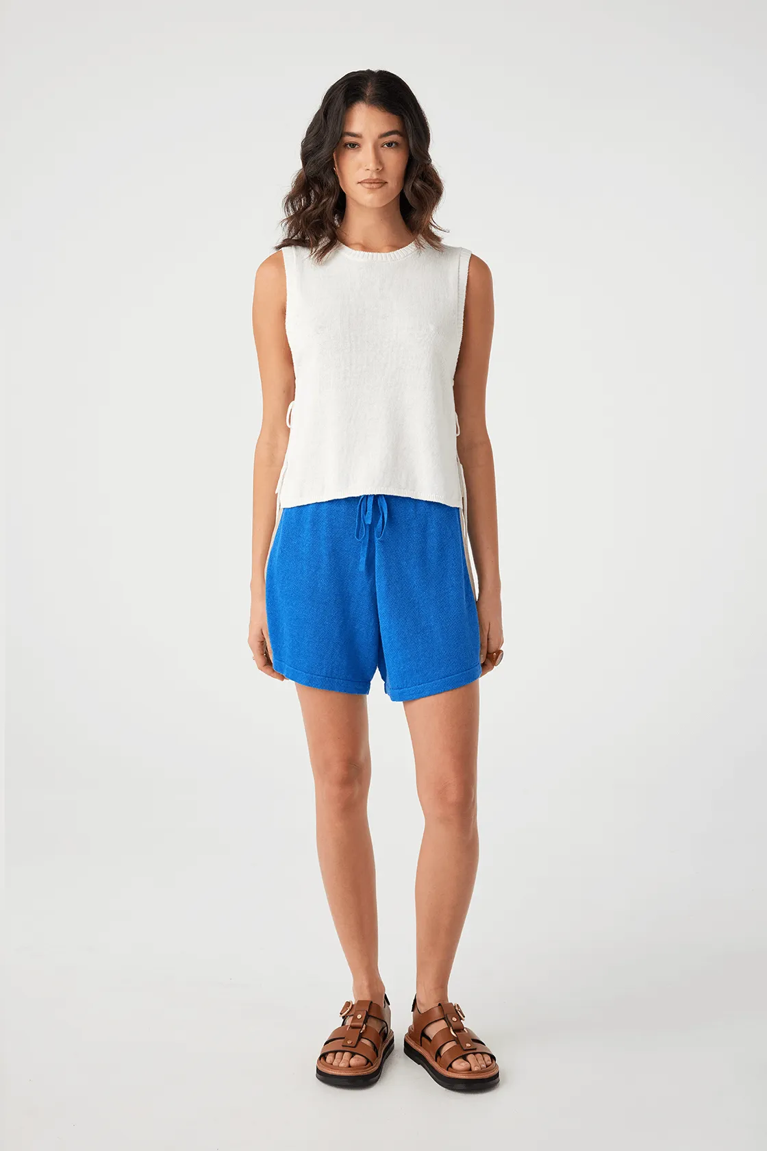 Poppy Cotton Linen Tank - Cream