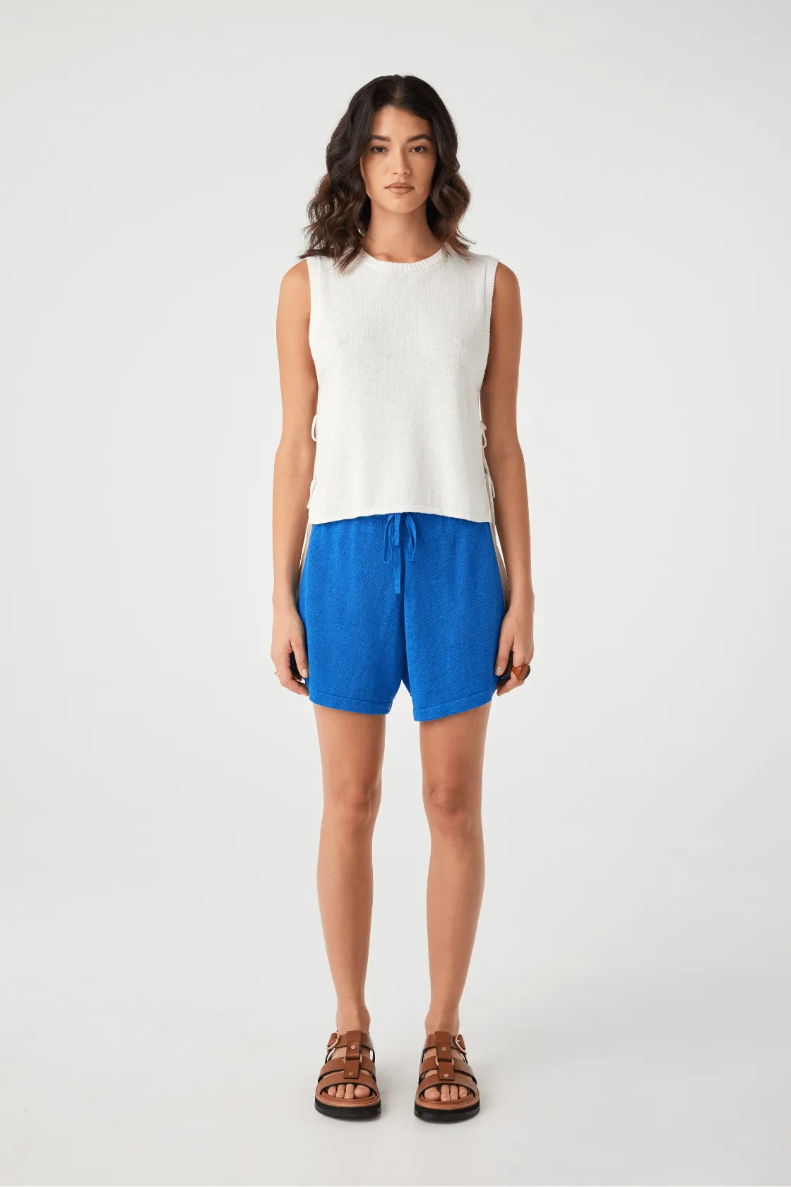 Poppy Cotton Linen Tank - Cream