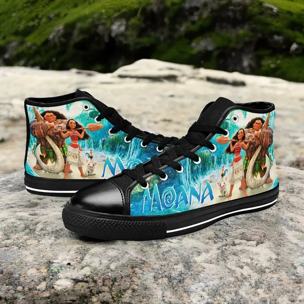 Princess Moana Waialiki Maui Shoes High Top Sneakers for Kids and Adults