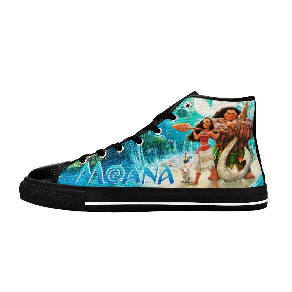 Princess Moana Waialiki Maui Shoes High Top Sneakers for Kids and Adults