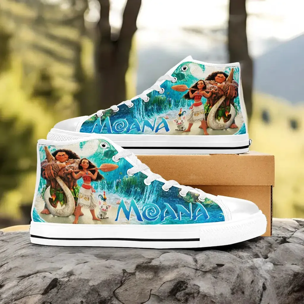 Princess Moana Waialiki Maui Shoes High Top Sneakers for Kids and Adults
