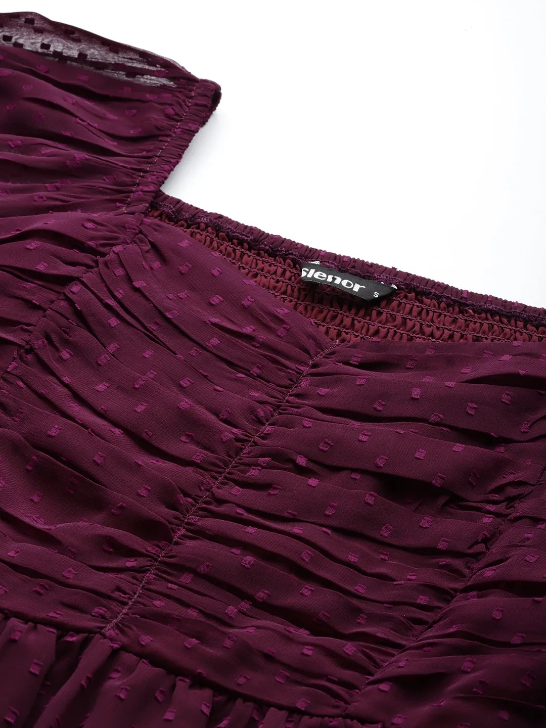 Purple Sweetheart Neck Georgette Peplum Top