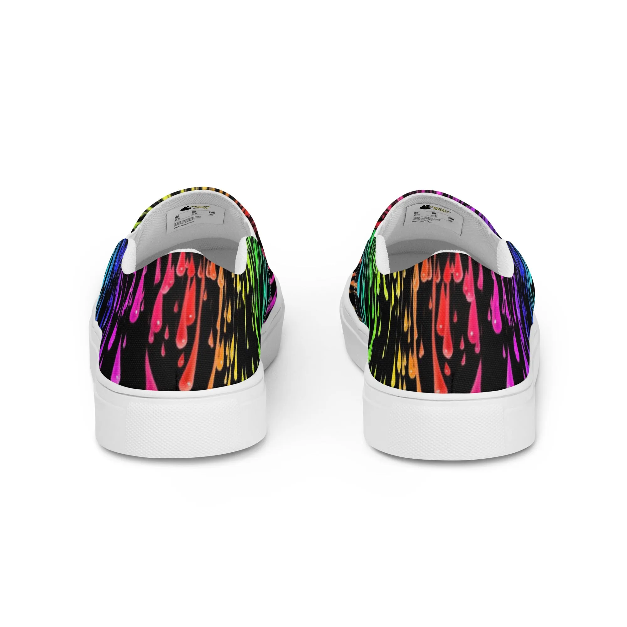 Rainbow Drip Men’s Slip-on Canvas Shoes