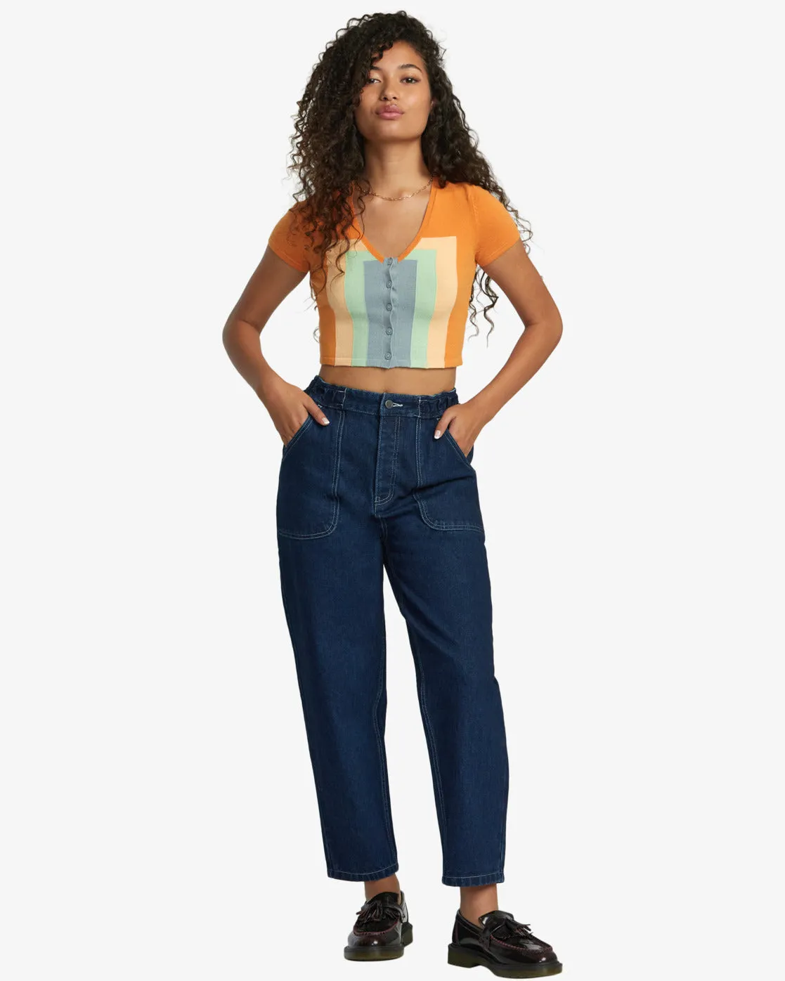 Scrunchie Denim Pants - Dark Indigo