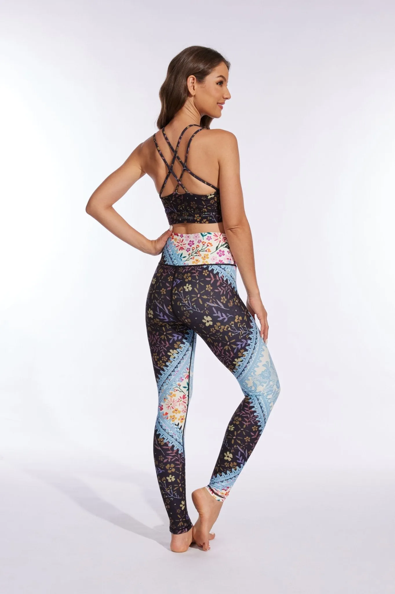 Serene Floral Patchwork set (Bra   Leggings)