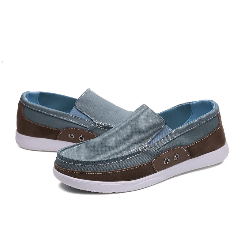 Slip on Mens Canvas Shoes Breathable Outdoor Walking Shoes | runandup