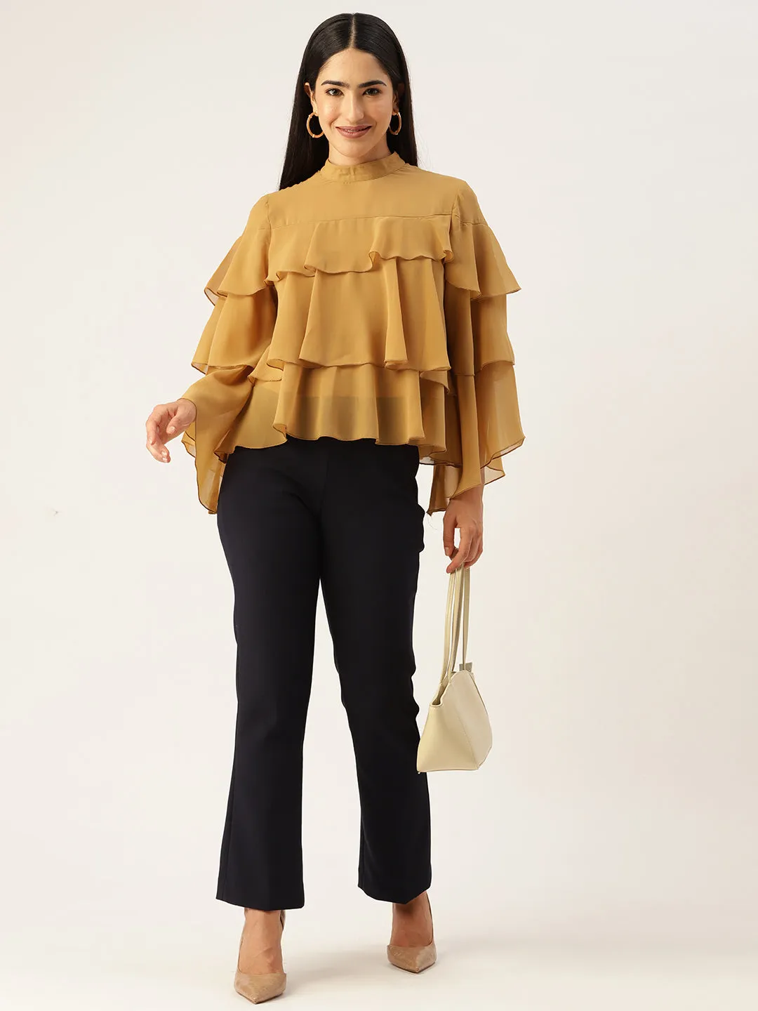 Yellow Layered Georgette Top