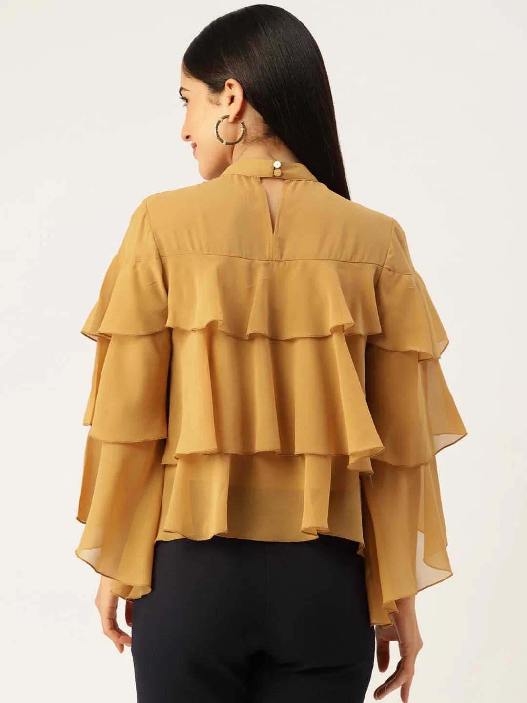 Yellow Layered Georgette Top